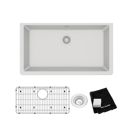 Elkay Sink Kit, Undermount Mount, 0 Hole, White ELGRU13322WH0C